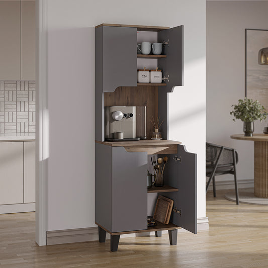 Roomart keukenkast DEFNE, 182 cm, met open nis voor koffiezetapparaat, in 5 kleuren