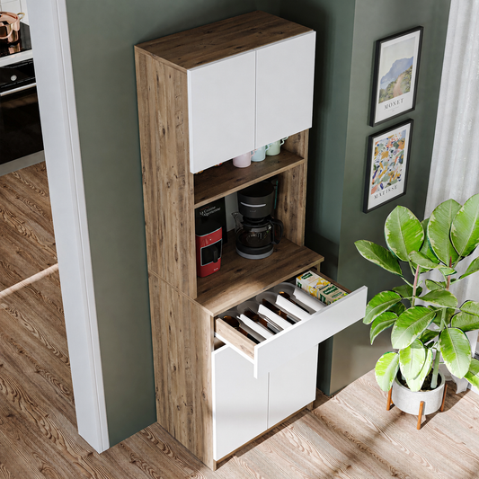 Roomart keukenkast NAPOLI, 180 cm, met open nis en lade, in 4 kleuren