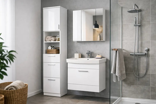 Hochschrank Bad weiß für schmale Badezimmer