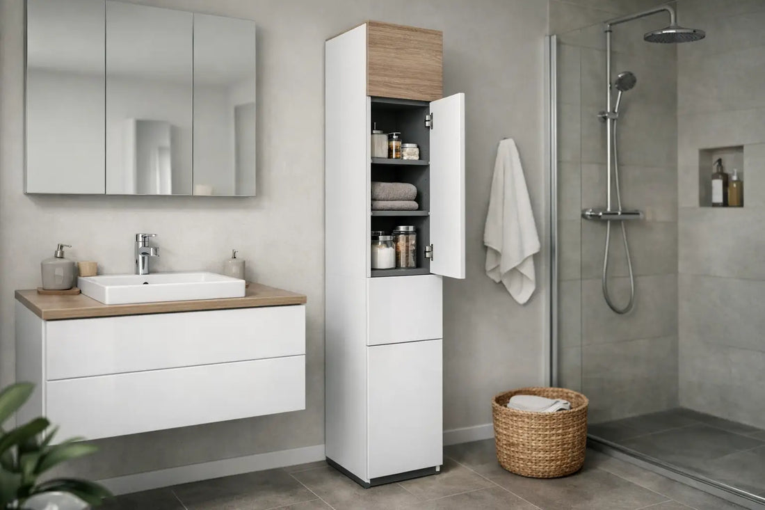 Badezimmerschrank Hochschrank schmal richtig wählen