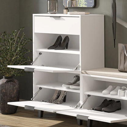 Roomart Schuhschrank NORD, 112 cm, mit 2 Schuhklappen und Schublade, in 2 Farben