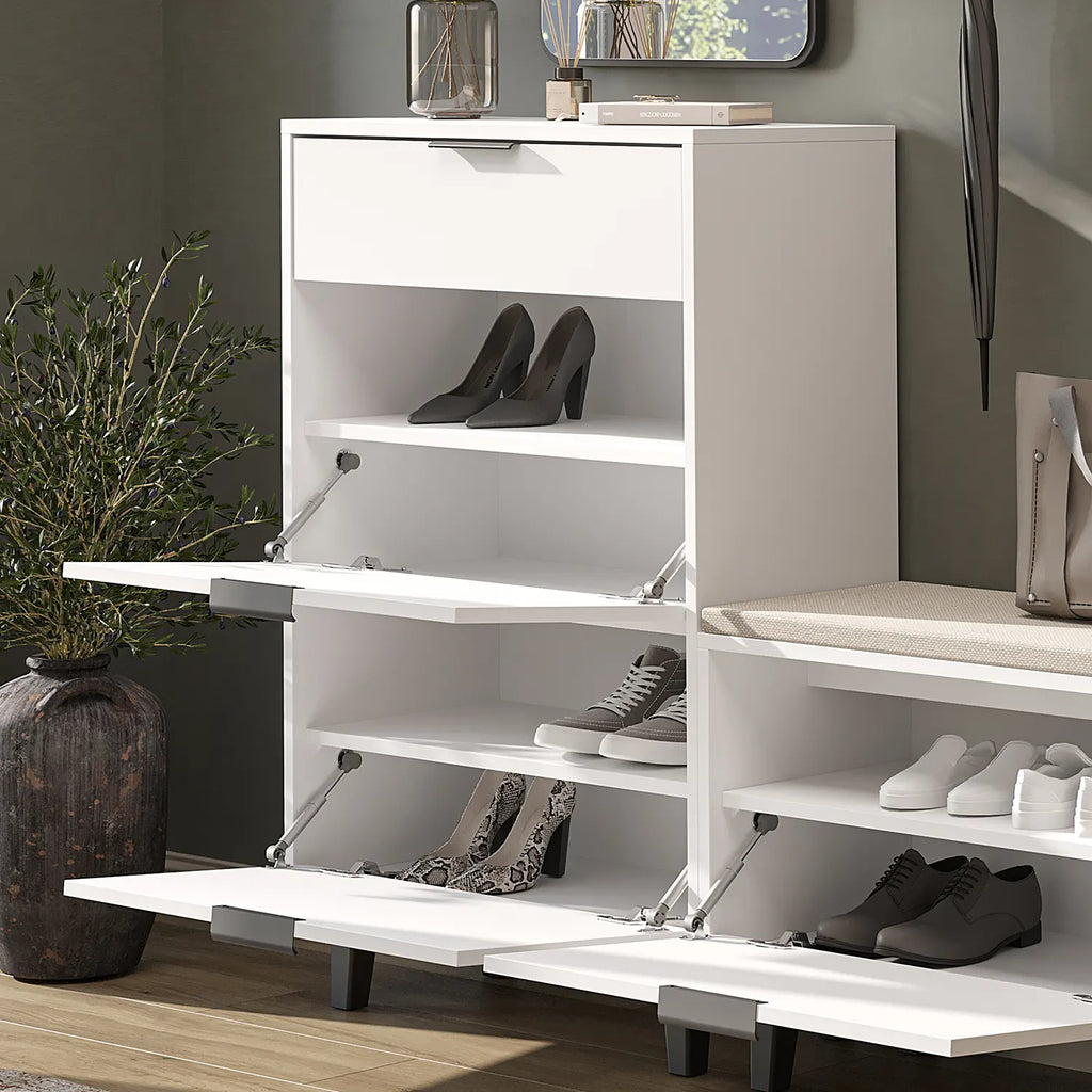 Roomart Schuhschrank NORD, 112 cm, mit 2 Schuhklappen und Schublade, in 2 Farben