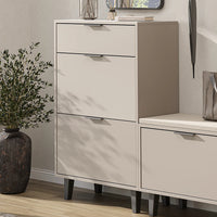 Roomart Schuhschrank NORD in Beige mit 2 Schuhklappen und Schublade im Flur