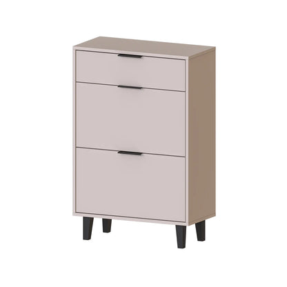 Roomart Schuhschrank NORD in Beige mit 2 Schuhklappen und Schublade im Flur