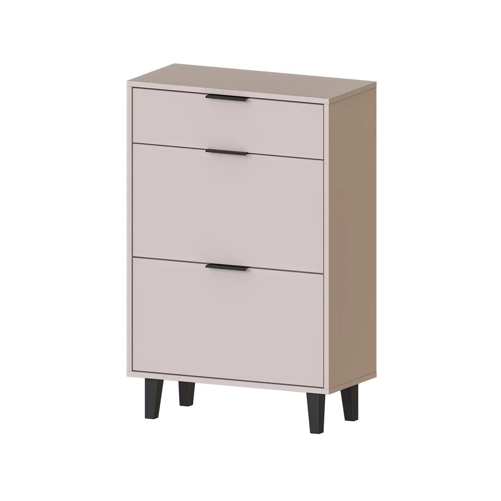 Roomart Schuhschrank NORD in Beige mit 2 Schuhklappen und Schublade im Flur