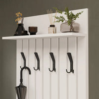 Roomart 4-teiliges Garderobenset NORD, mit Schuhschrank, Sitzbank mit Schuhklappe, Garderobenpaneel 130 cm und Spiegel, in 2 Farben