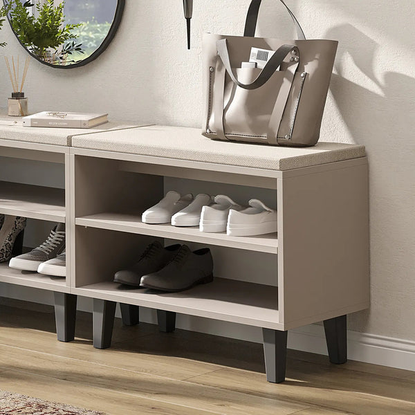 Roomart Sitzbank NORD mit 2 offenen Schuhfächern und Sitzkissen, 73,6 cm, in 2 Farben