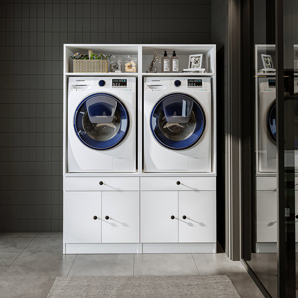 Roomart wasmachinekast SERIE 1, 134 cm, dubbele kast voor twee apparaten