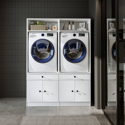 Roomart wasmachinekast SERIE 1, 134 cm, dubbele kast voor twee apparaten