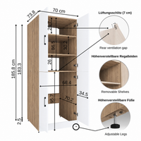 Roomart wasmachinekast DORA-II, 70 cm, voor wasmachine en droger, in 5 kleuren