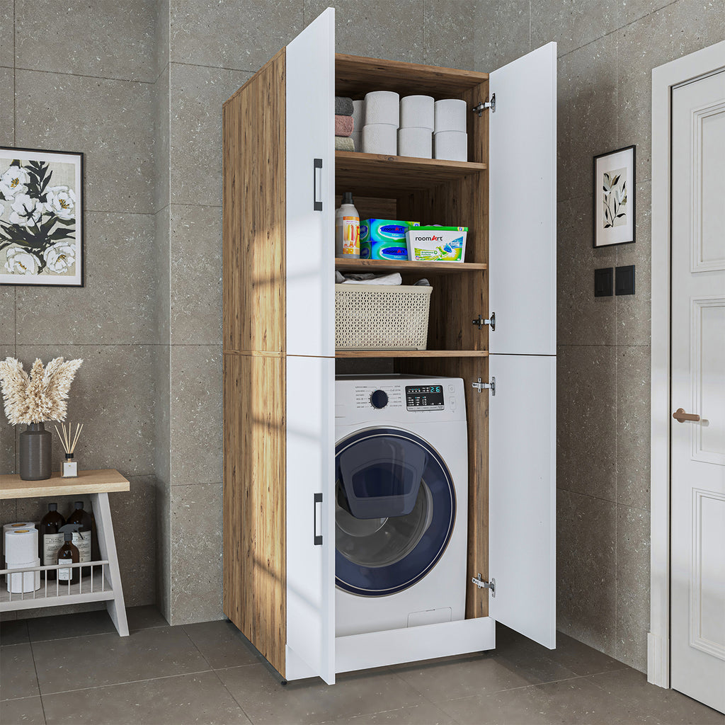 Roomart wasmachinekast DORA-II, 70 cm, voor wasmachine en droger, in 5 kleuren
