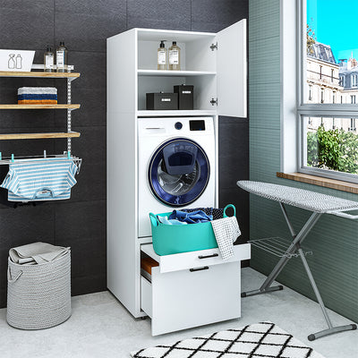 Roomart wasmachinekast SERIE 2, 67 cm, met uittrekplateau en opzetstuk, in 3 kleuren