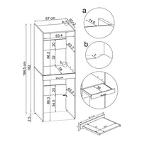 Roomart wasmachinekast DUO-I, 67 cm, voor wasmachine en droger