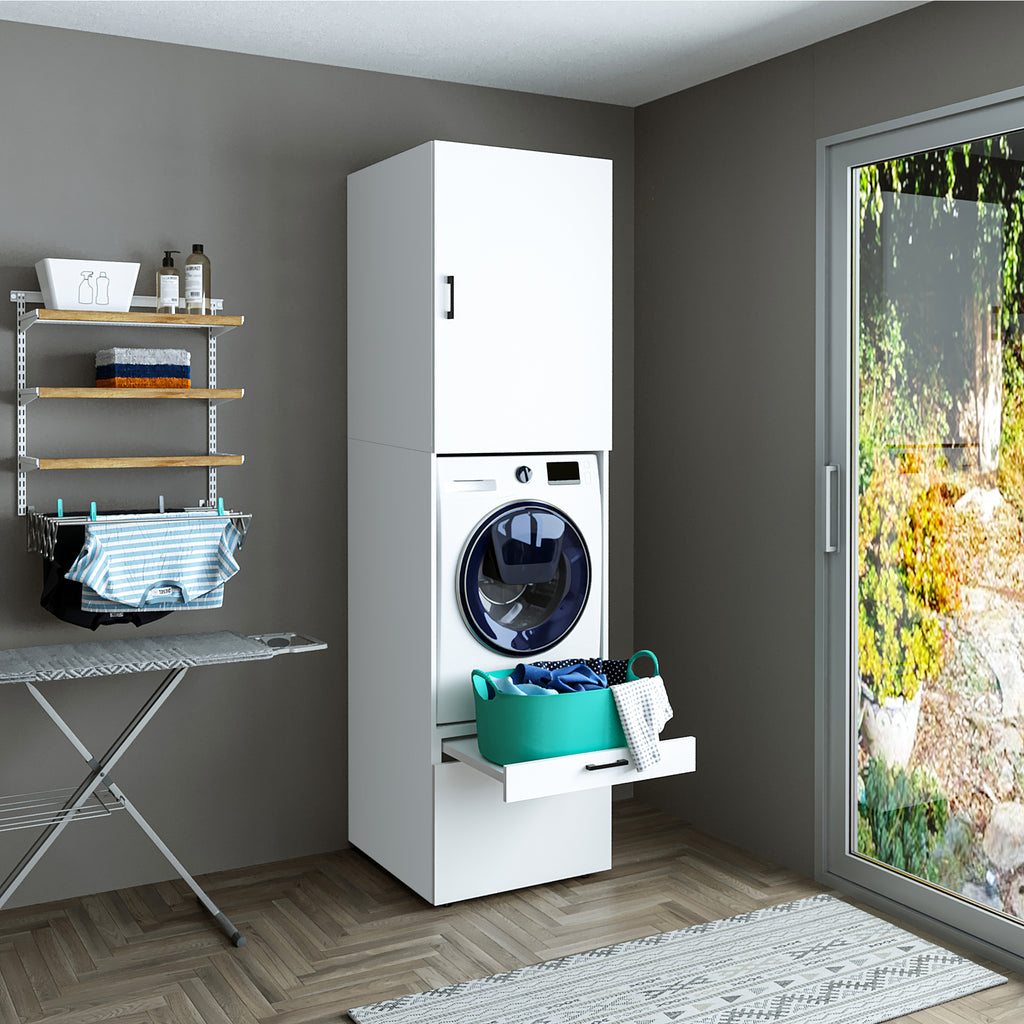 Roomart wasmachinekast SERIE 2, 67 cm, met uittrekplateau en opzetstuk, in 3 kleuren