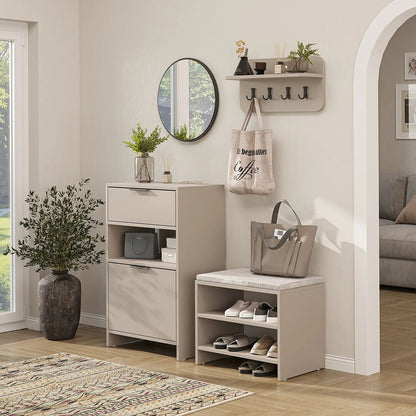 Schuhschrank LENA mit Schublade, offener Nische und Schuhklappe