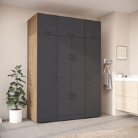 Roomart Waschmaschinenschrank DORA-I 160 cm, Anthrazit Eiche, 230 cm hoch