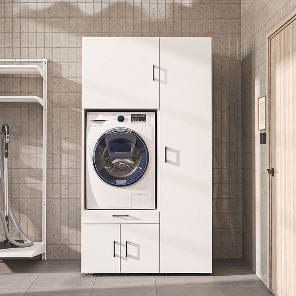Roomart Waschmaschinenschrank SERIE 3, 112 cm, für 1 Gerät mit Hochschrank und Ausziehbrett, in 3 Farben