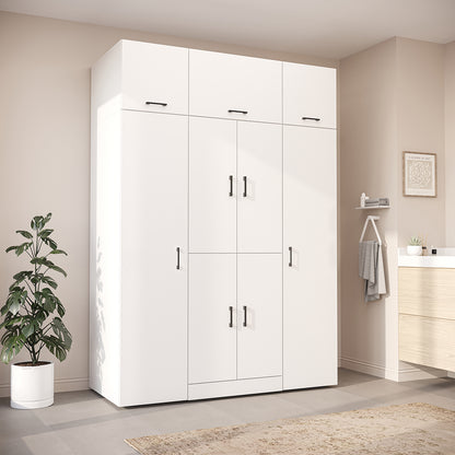 Roomart Waschmaschinenschrank DORA-I 160 cm, Weiß, 230 cm hoch