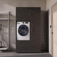 Roomart Waschmaschinenschrank SERIE 3 112 cm, Schwarz-Eiche, 205 cm hoch