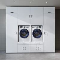 Roomart Waschmaschinenschrank SERIE 3 254 cm, Weiß, 240 cm hoch