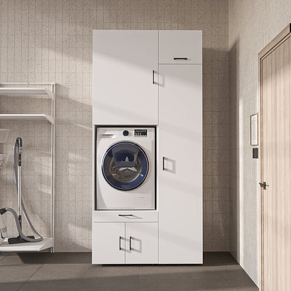 Roomart Waschmaschinenschrank SERIE 3 112 cm, Weiß, 240 cm hoch