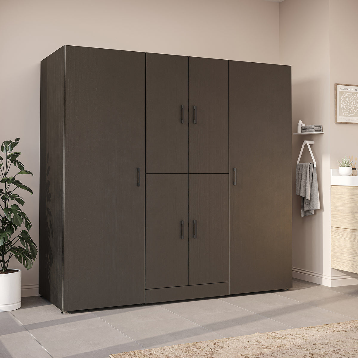 Roomart Waschmaschinenschrank DORA-I 190 cm, Schwarz Eiche, 186 cm hoch