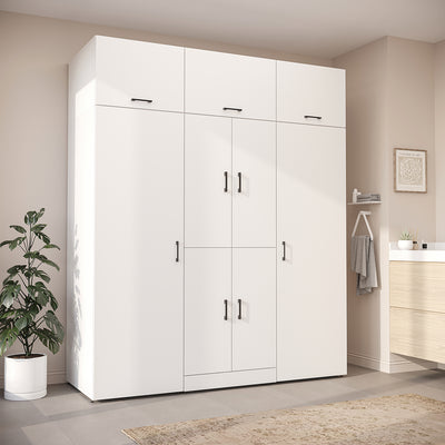 Roomart wasmachinekast DORA-I, 190 cm breed, voor wasmachine en droger met 2 hoge kasten, in 5 kleuren
