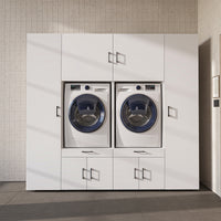 Roomart Waschmaschinenschrank SERIE 3 224 cm, Weiß, 205 cm hoch