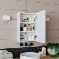 Roomart Badezimmerspiegelschrank "Punto“ – moderner, kompakter 40 cm Badschrank mit Spiegel – in Weiß oder Eiche -  badezimmerspiegelschrank, mirror, lichtschalter, badspiegelschrank, geringe, tiefe, schiebetür, steckdose, eckspiegelschrank, smarter, badh