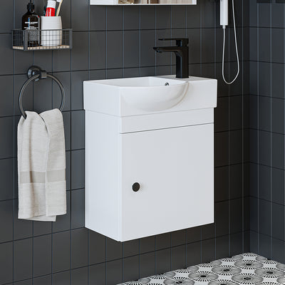Roomart wastafelonderkast PUNTO, 46,5 cm, met keramische wastafel, in 4 kleuren