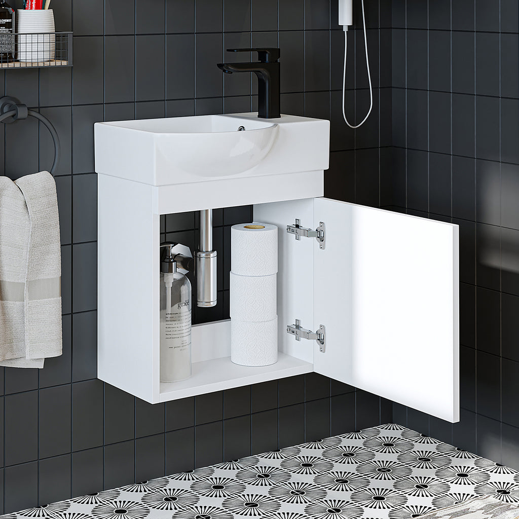 Badmöbelset • PUNTO • Unterschrank mit Waschbecken • Badezimmer Möbel • Gäste WC - badezimmerschrank, waschbecken, badezimmermöbel, badschrank, badezimmer, mit, unterschrank, badmöbel, set, waschtisch, möbel, badezimmermãbel, bad, badezimmerschränke, schm