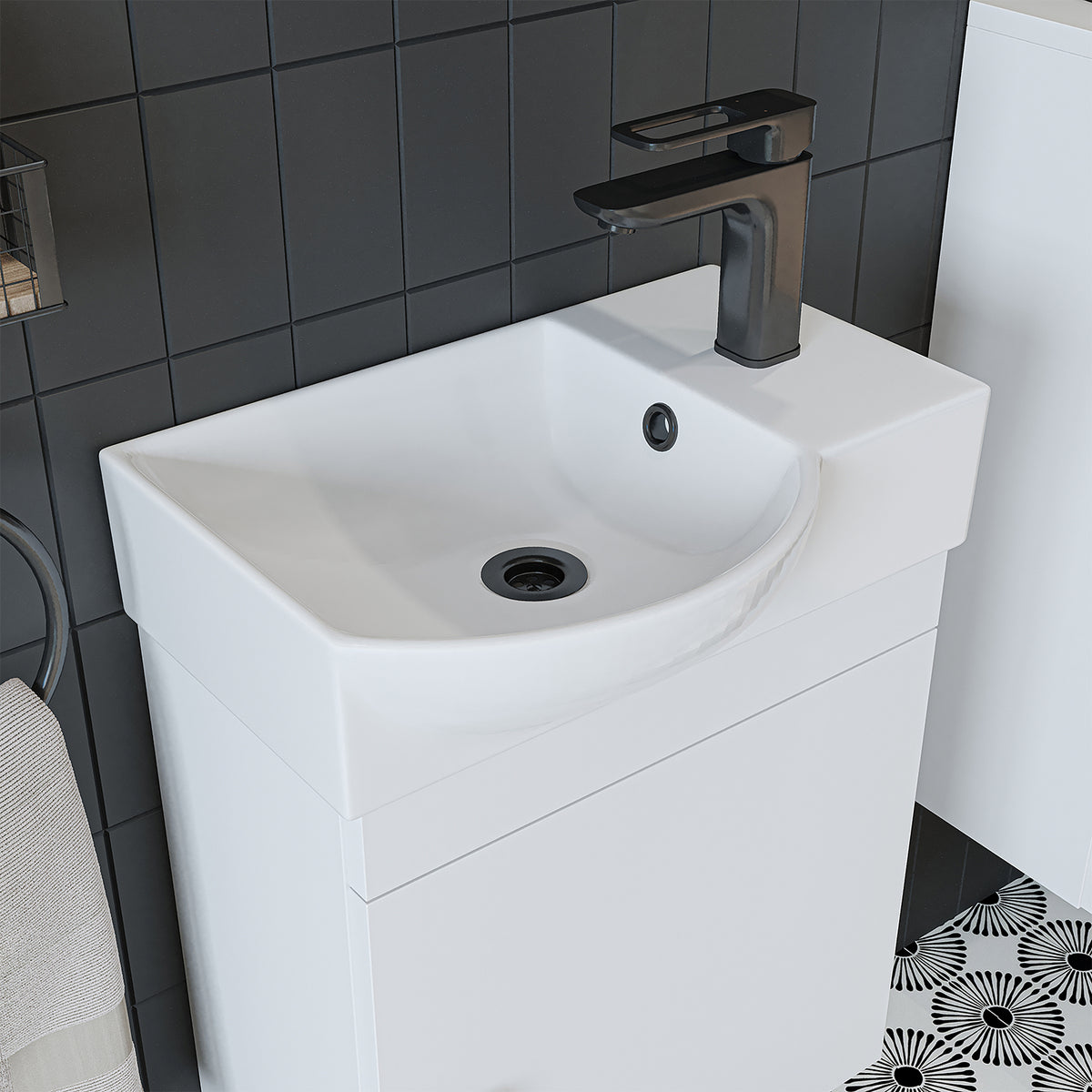 Roomart wastafelonderkast PUNTO, 46,5 cm, met keramische wastafel, in 4 kleuren
