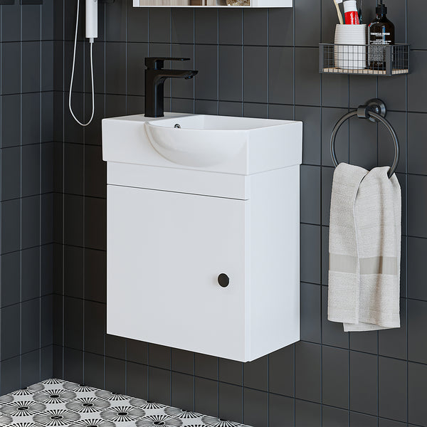 Roomart wastafelonderkast PUNTO, 46,5 cm, kraangat links, in 4 kleuren