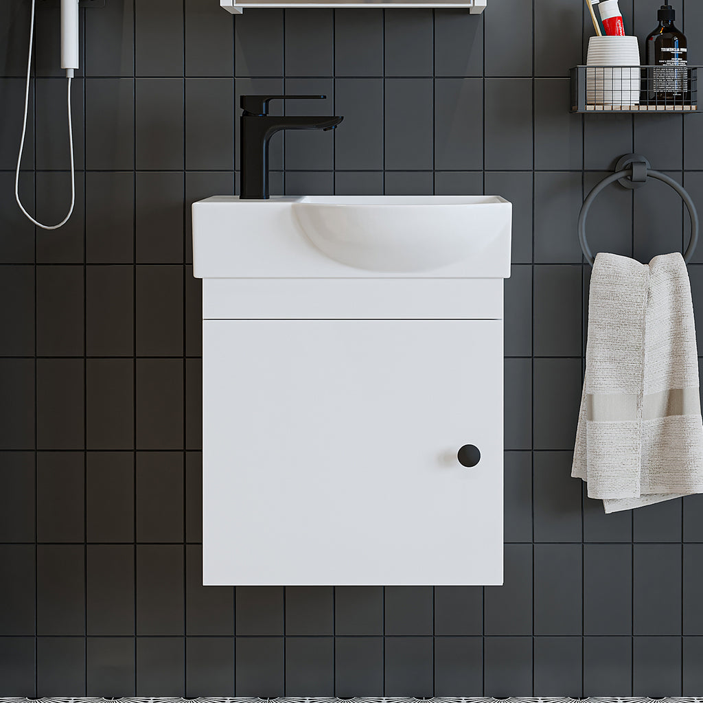 Roomart wastafelonderkast PUNTO, 46,5 cm, kraangat links, in 4 kleuren