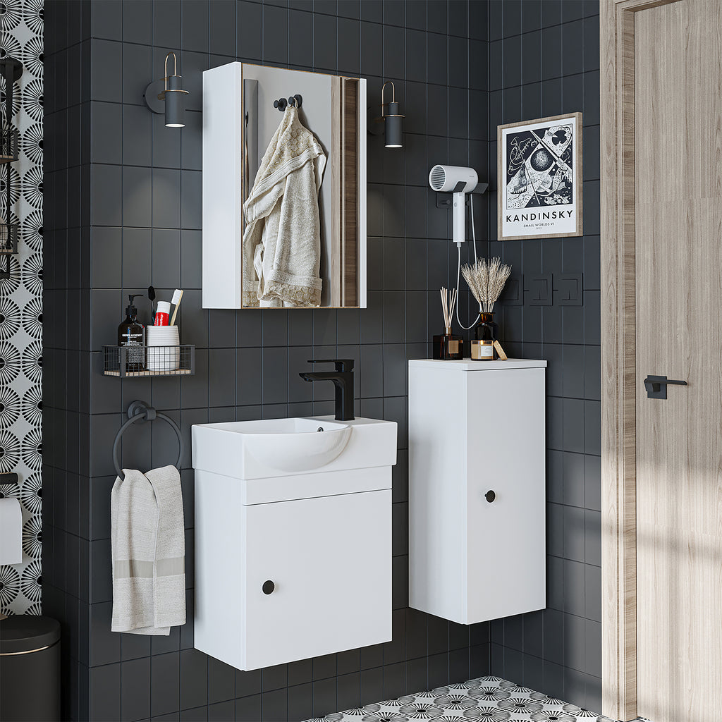 Badmöbelset • PUNTO • Unterschrank mit Waschbecken • Badezimmer Möbel • Gäste WC - badezimmerschrank, waschbecken, badezimmermöbel, badschrank, badezimmer, mit, unterschrank, badmöbel, set, waschtisch, möbel, badezimmermãbel, bad, badezimmerschränke, schm