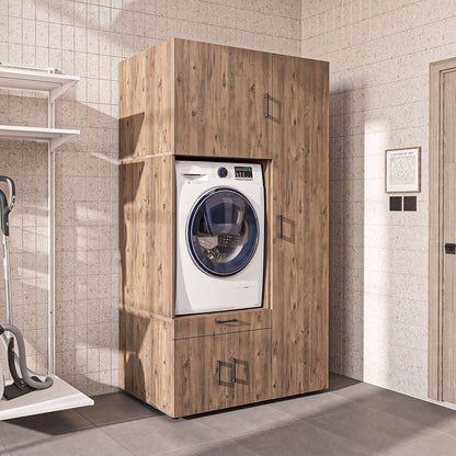 Roomart Waschmaschinenschrank SERIE 3 112 cm, Eiche, 205 cm hoch