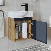 Roomart wastafelonderkast PUNTO, 46,5 cm, met keramische wastafel, in 4 kleuren