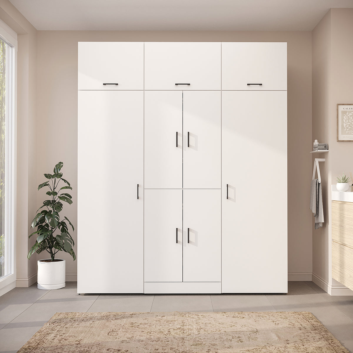 Roomart Waschmaschinenschrank DORA-I 190 cm, Weiß, 230 cm hoch, Bild 2