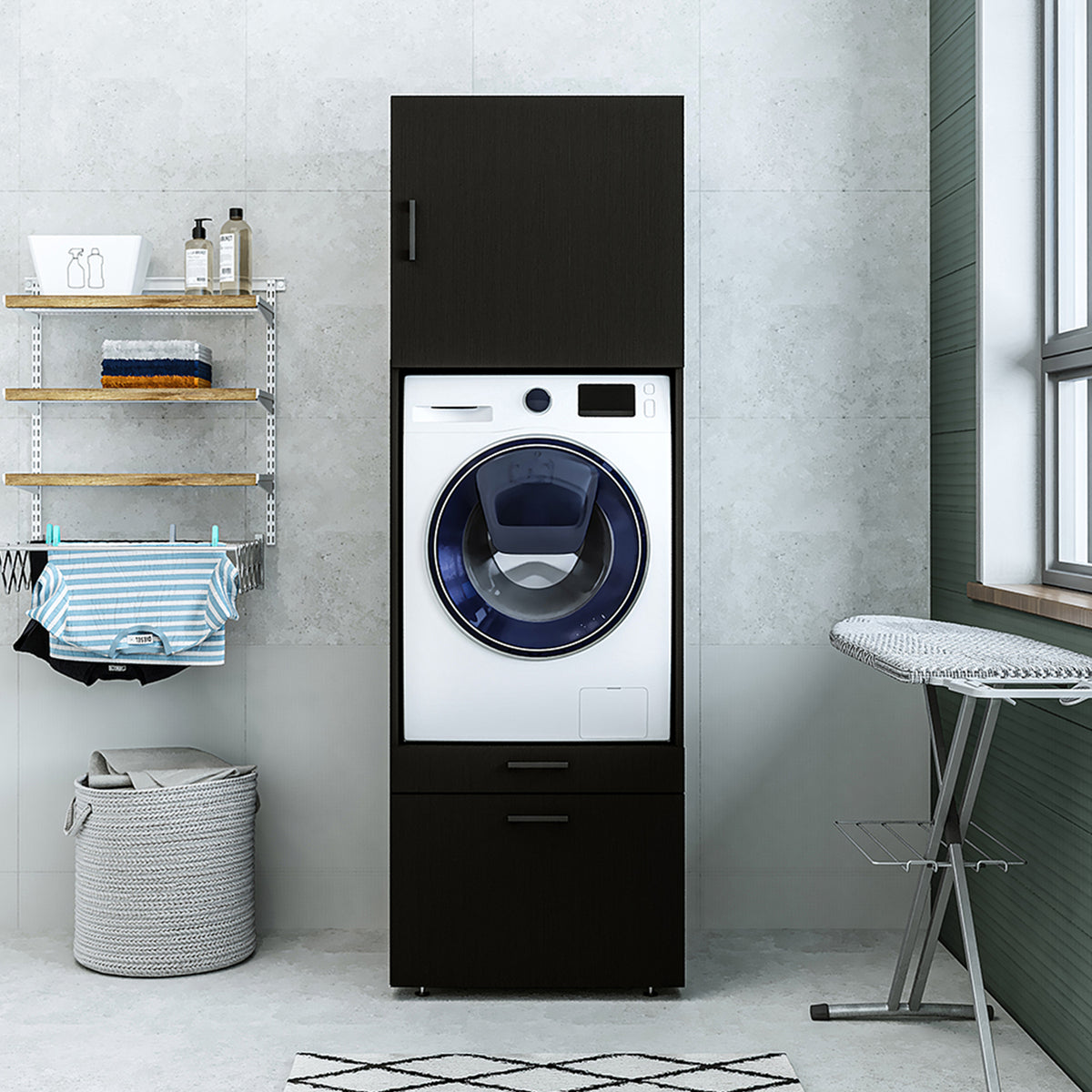 Roomart wasmachinekast SERIE 2, 67 cm, met uittrekplateau en opzetstuk, in 3 kleuren