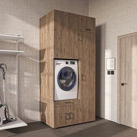 Roomart Waschmaschinenschrank SERIE 3 112 cm, Eiche, 240 cm hoch