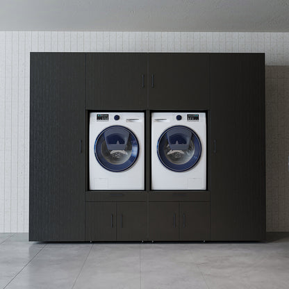 Roomart Waschmaschinenschrank SERIE 3 254 cm, Schwarz-Eiche, 205 cm hoch