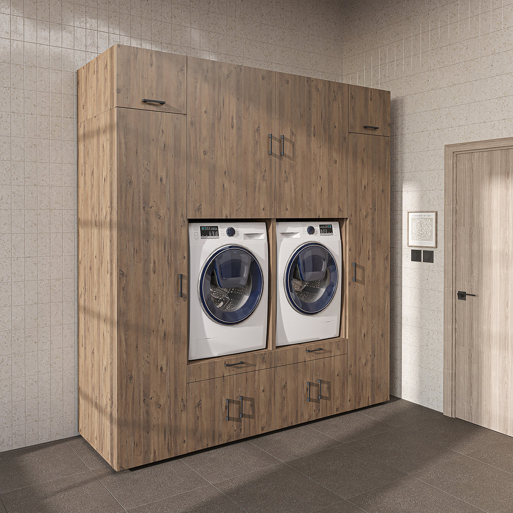 Roomart Waschmaschinenschrank SERIE 3 224 cm, Eiche, 240 cm hoch