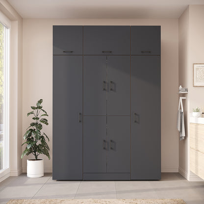 Roomart Waschmaschinenschrank DORA-I 160 cm, Anthrazit Eiche, 230 cm hoch, Bild 2