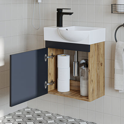 Roomart wastafelonderkast PUNTO, 46,5 cm, kraangat links, in 4 kleuren