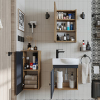 Badmöbelset • PUNTO • Unterschrank mit Waschbecken • Badezimmer Möbel • Gäste WC - badezimmerschrank, waschbecken, badezimmermöbel, badschrank, badezimmer, mit, unterschrank, badmöbel, set, waschtisch, möbel, badezimmermãbel, bad, badezimmerschränke, schm