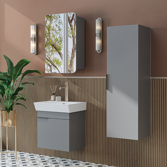 Roomart badkamermeubelset LYCIA, 50 cm, 4-delig met keramische wastafel, in 4 kleuren