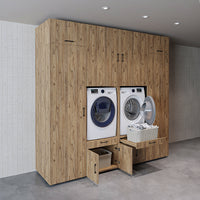 Roomart Waschmaschinenschrank SERIE 3 254 cm, Eiche, 240 cm hoch