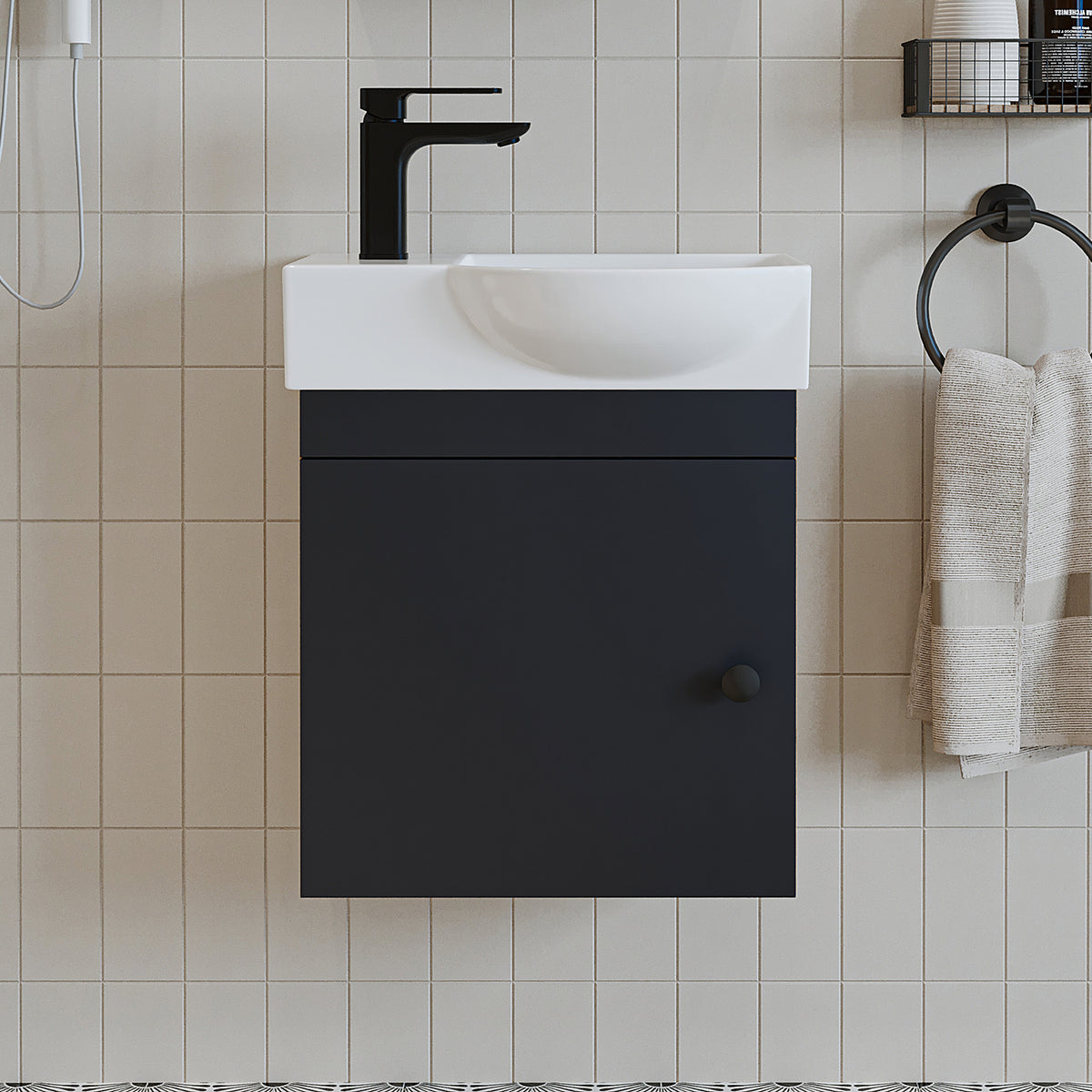 Roomart wastafelonderkast PUNTO, 46,5 cm, kraangat links, in 4 kleuren