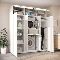 Roomart Waschmaschinenschrank DORA-I 190 cm, Weiß, 230 cm hoch, Bild 3