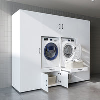 Roomart Waschmaschinenschrank SERIE 3 254 cm, Weiß, 205 cm hoch